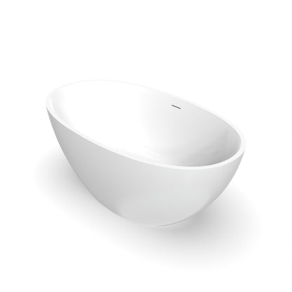 55 Inch Freestanding Solid Surface Soaking Bathtub