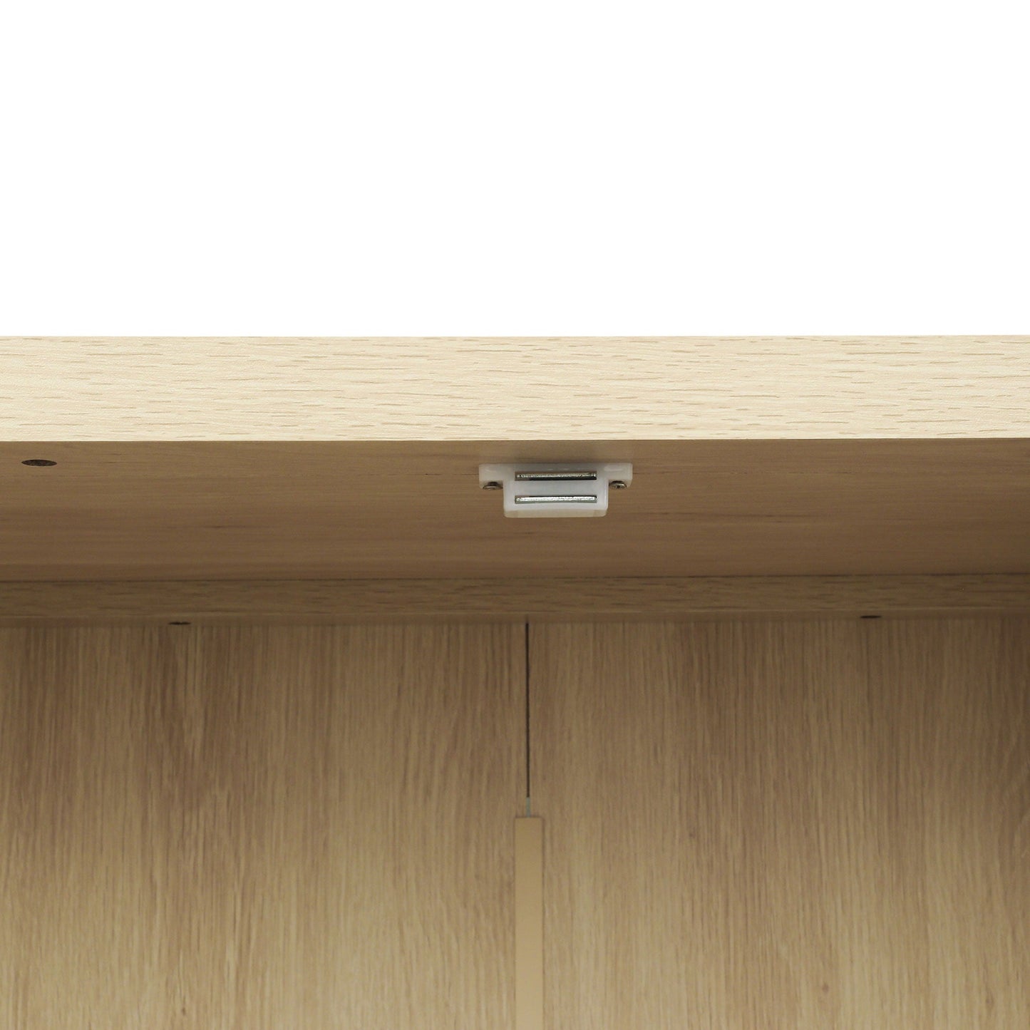 4 Door Storage Cabinet With 1 Drawer And 4 Adjustable Inner Shelves - Natural