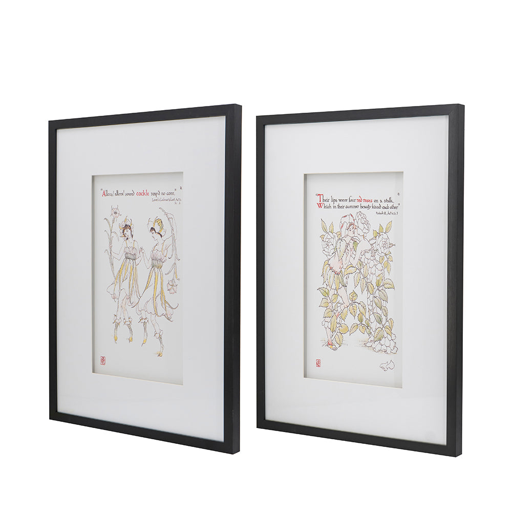 Set of 2 Wall Arts with Black Frames