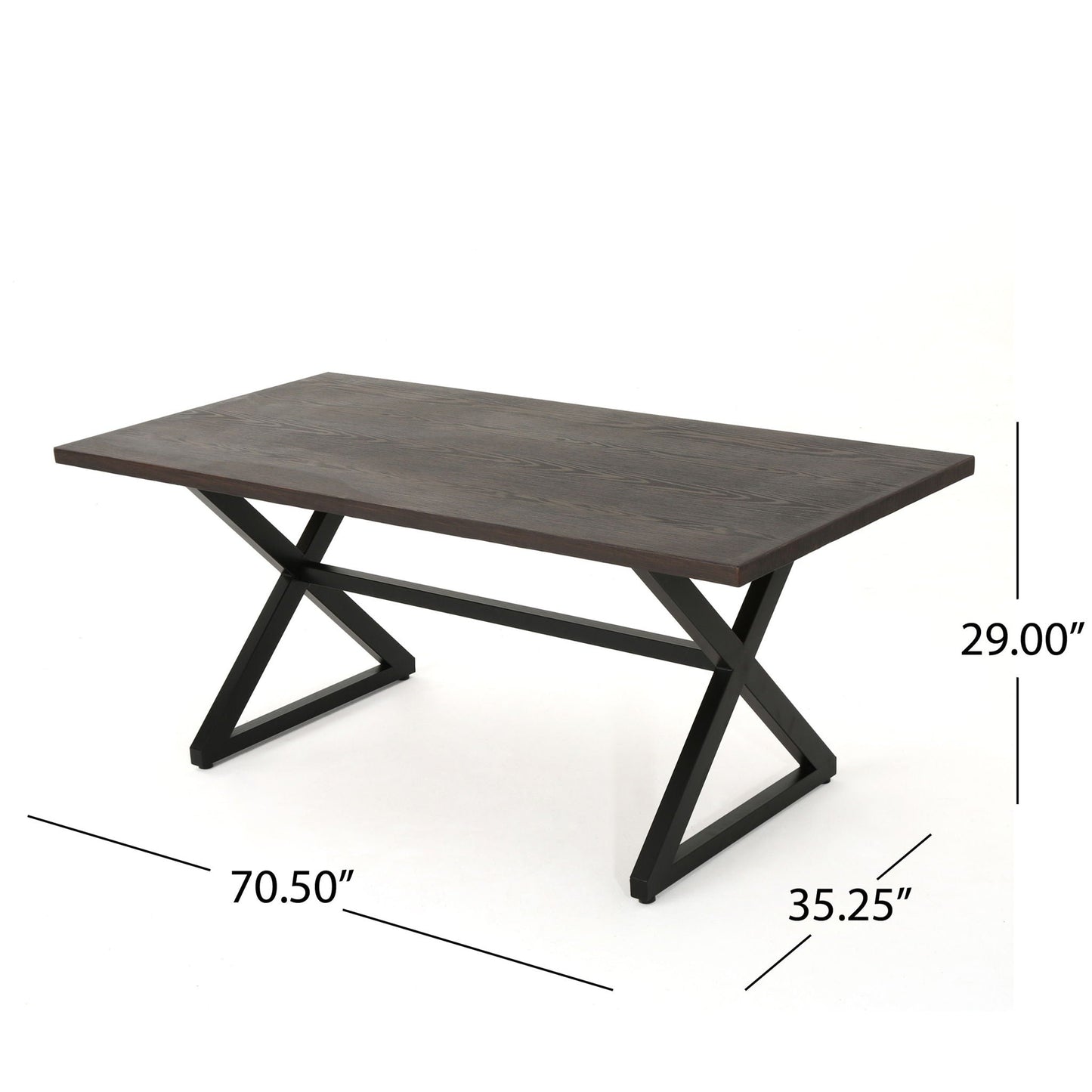 Rolando Outdoor Aluminum Dining Table with Steel Frame