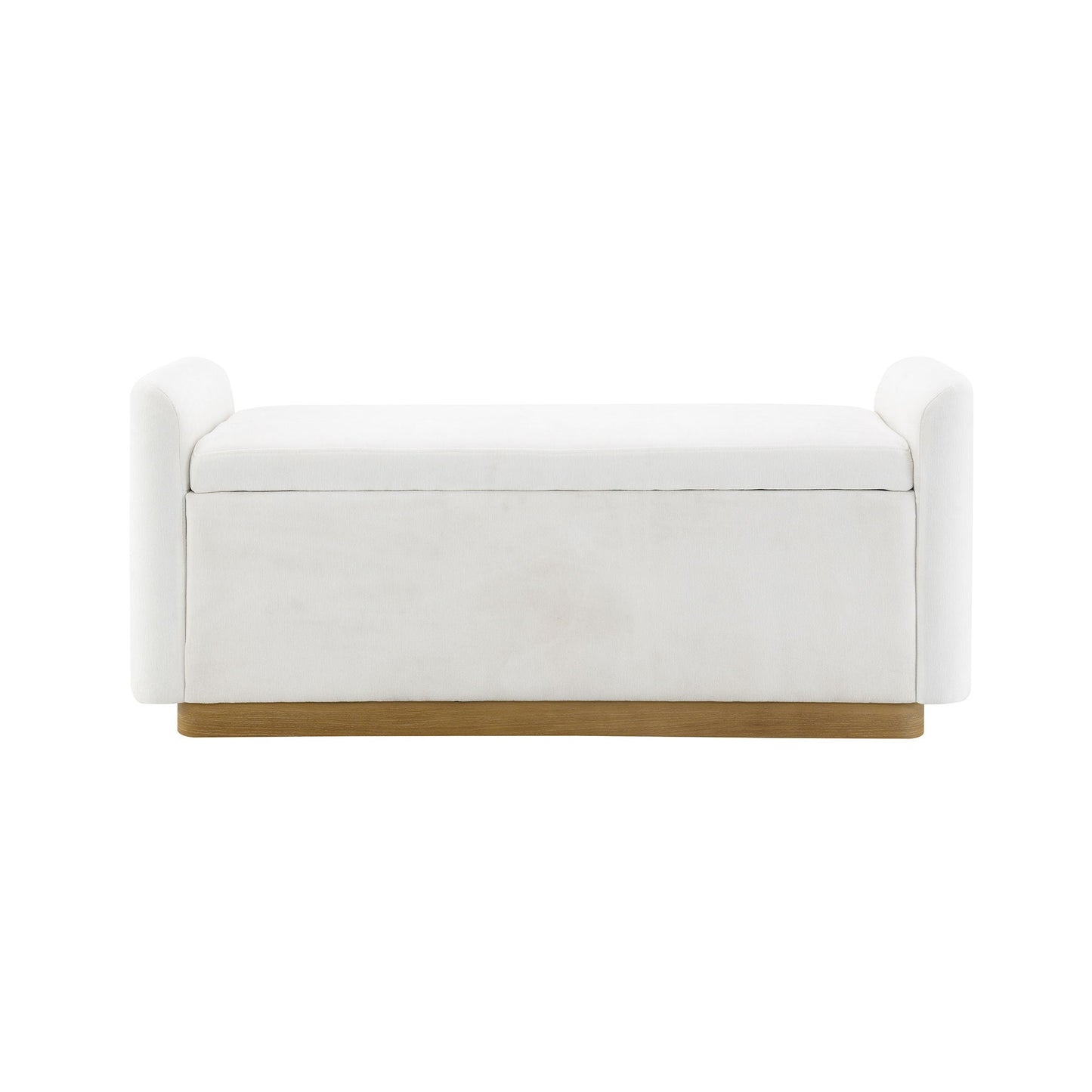 Upholstered Storage Bench With Safety Hinge