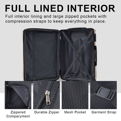 3 Piece Expandable Hard Shell Luggage Set with TSA Lock