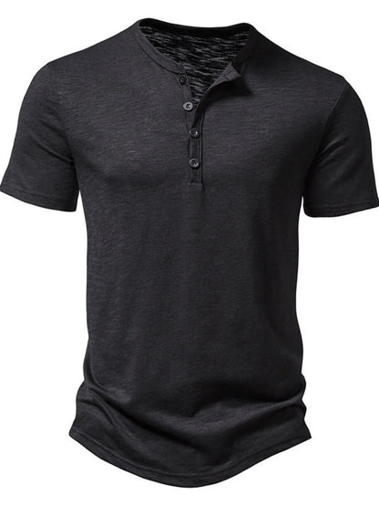 Men's Button Detail Short Sleeve Top