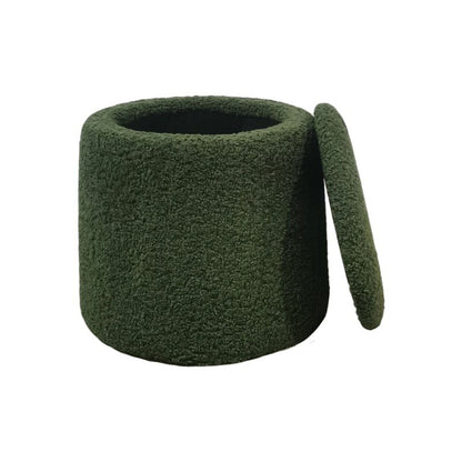 Elegant Round Storage Ottoman Upholstered