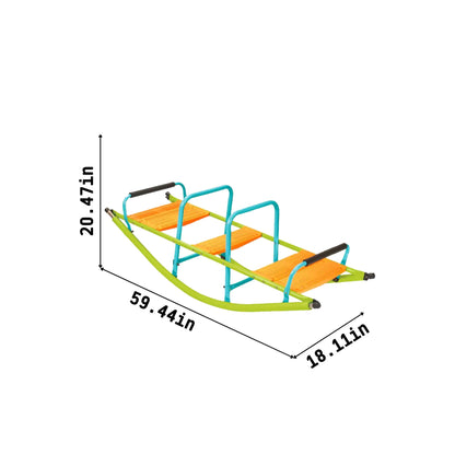 Xss008 High Quality Kids Seesaw Plastic Seat Playground Equipment Cute Baby Plastic Rocker Outdoor Children Steel Tube For Kids Age 3+ - Green / Blue