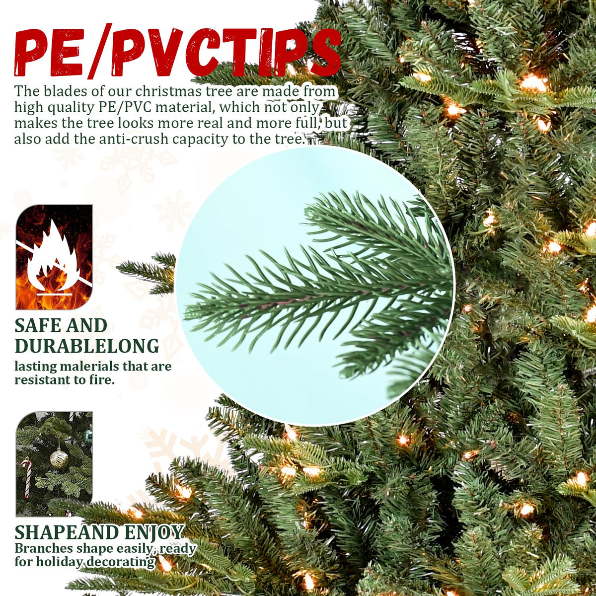 9FT Full-Shape Christmas Tree with 1100 UL Lights