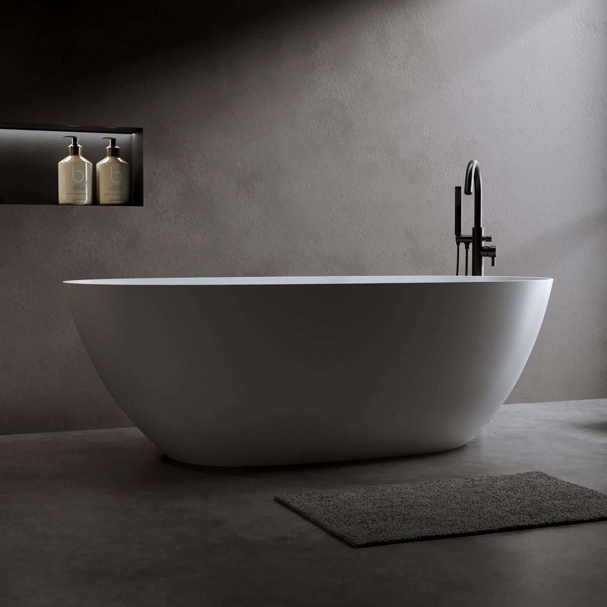 57" Solid Surface Matte Tub