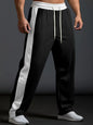Men's Full Size Drawstring Contrast Wide Leg Pants Plus Size