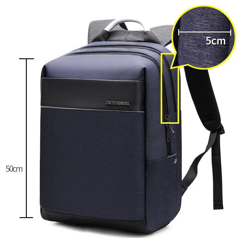 New black Computer backpack men''s European and American trend schoolbag