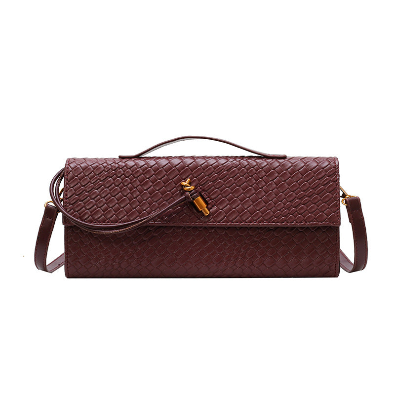 Womens Woven Soft Leather Shoulder Crossbody Bag