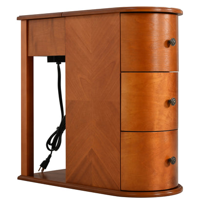 Modern End Table with Hidden Cup Holder Drawer