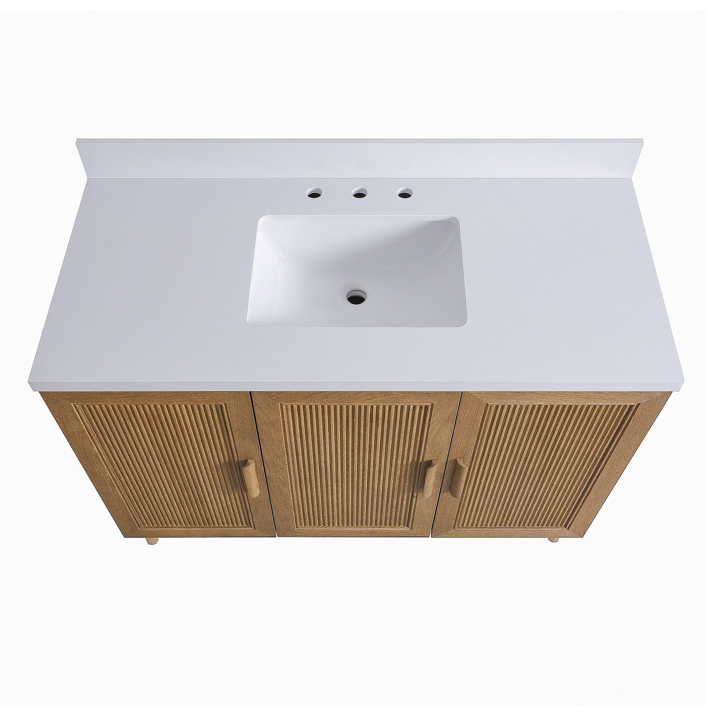 Fully Assembled 48" Freestanding Single Sink Light Coffee Bathroom Vanity