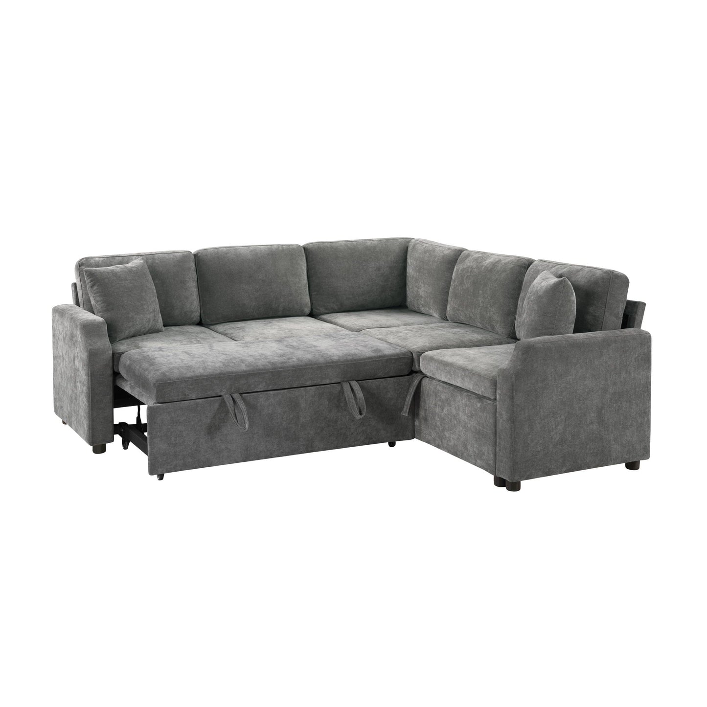 Modern L Shaped Sectional Sofa Bed With Hidden Storage Upholstery