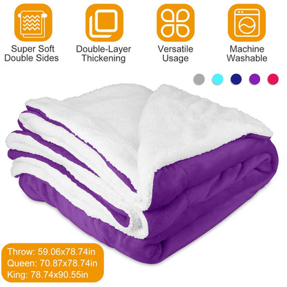 Fleece Throw Blanket - Double-Sided Soft Microfiber Polyester