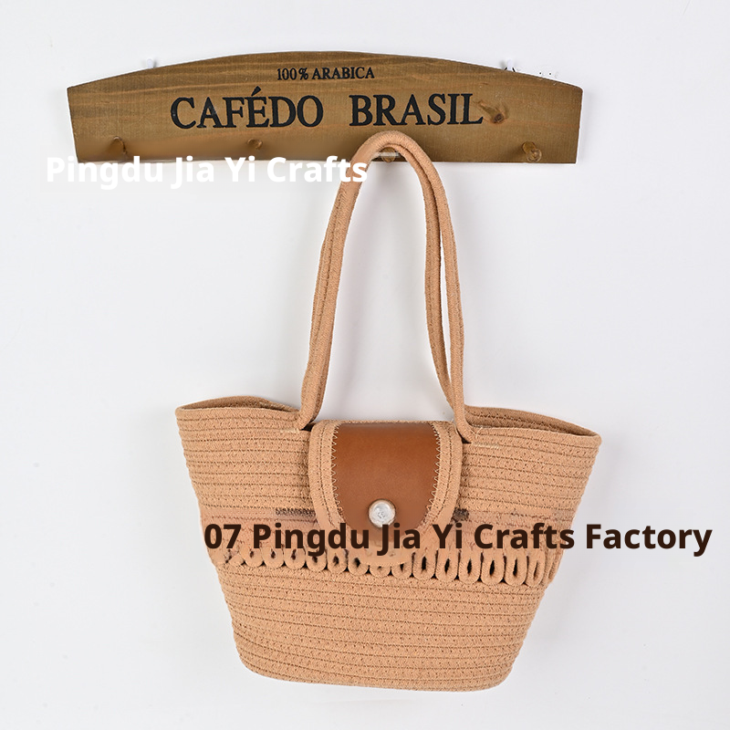 Casual shoulder bag-hollow-beige-9 * 24 *37cm-1 piece