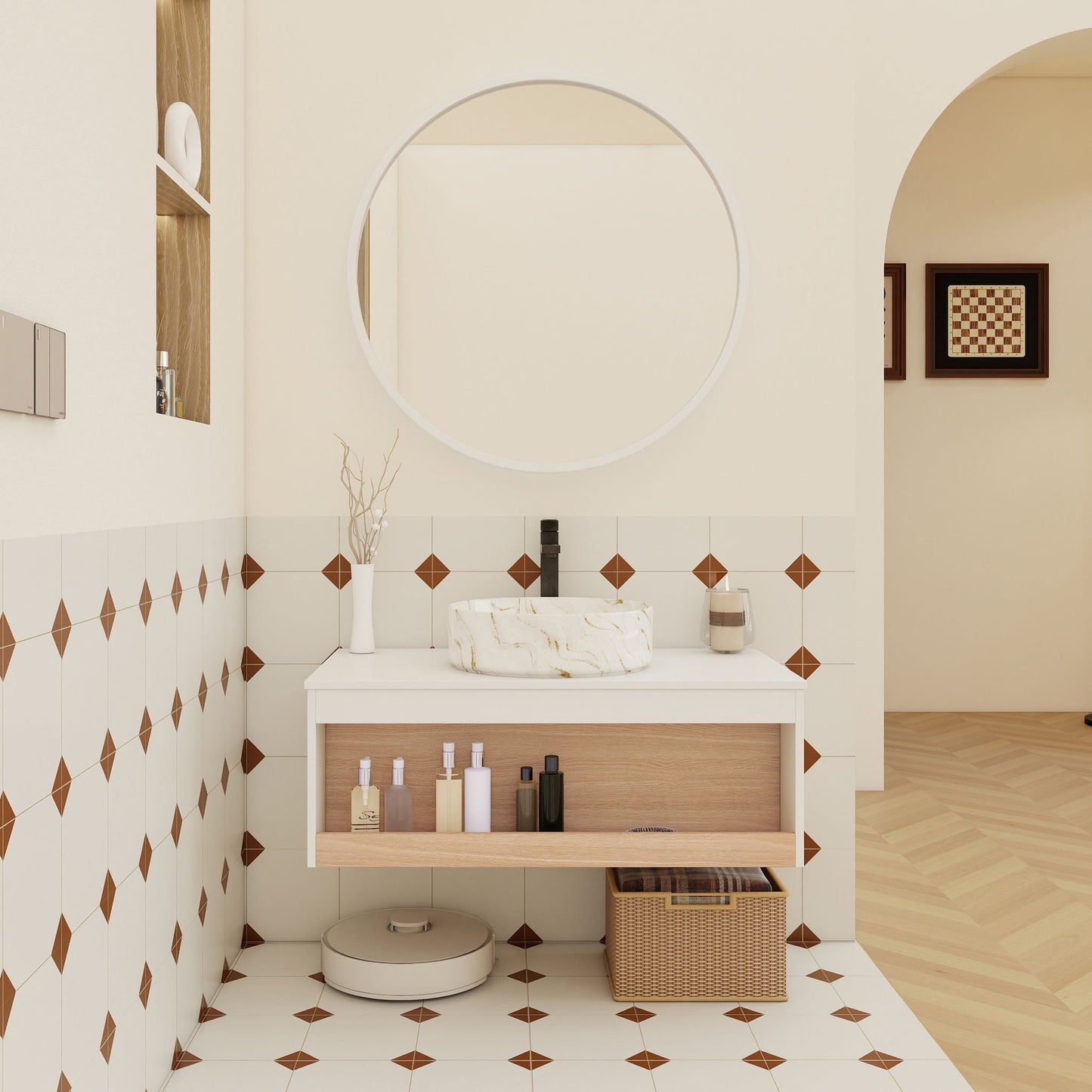 Floating Bathroom Vanity With Vessel Sink
