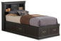 Traditional Style Bookcase Storage Bed
