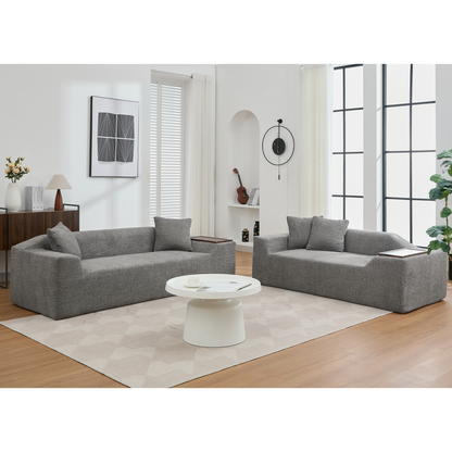 Modern 2 Piece Boucle Cloud Sofa Set