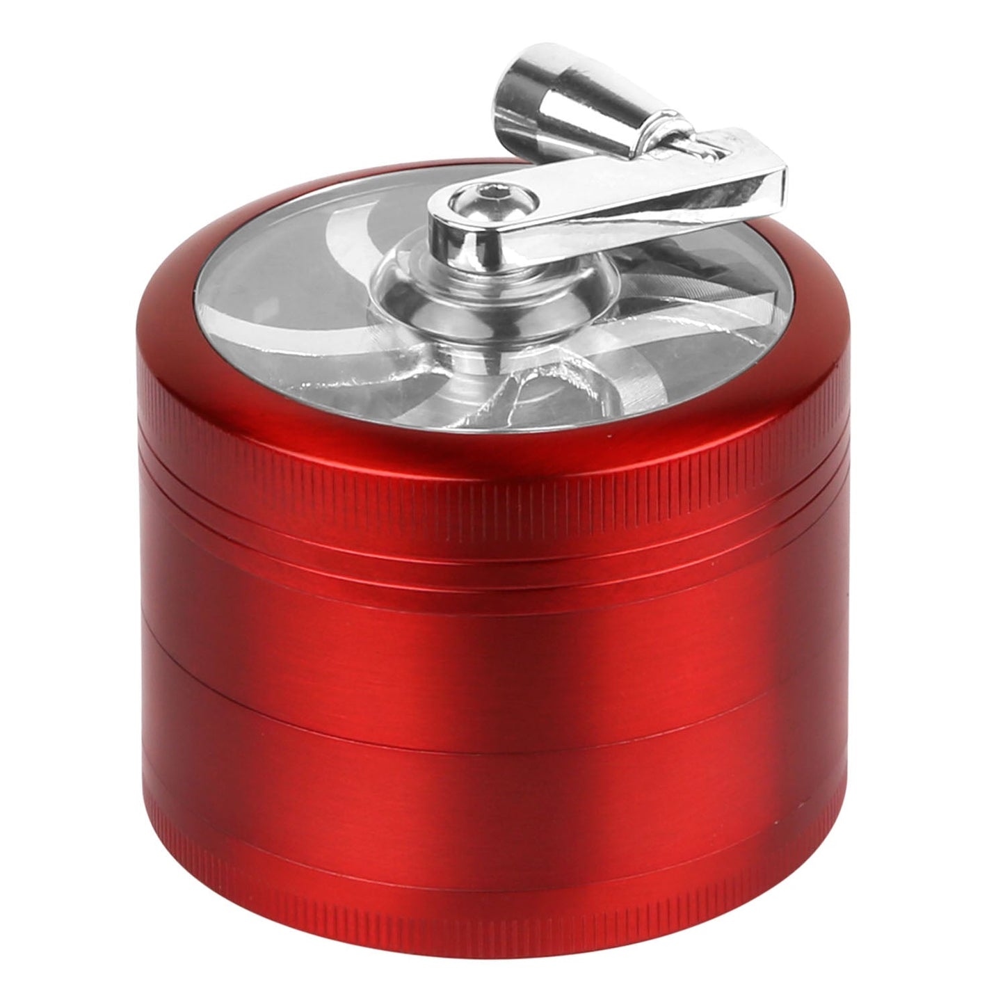 Herb Spice Tobacco Grinder 2.5-inch 4-Piece Zinc Alloy Hand Crank Crusher Kitchen Mill with Pollen Scraper