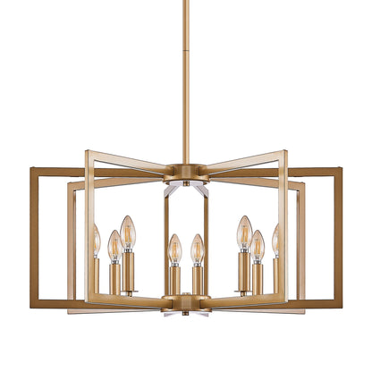 27' Modern Golden Geometric 8-Light Chandelier