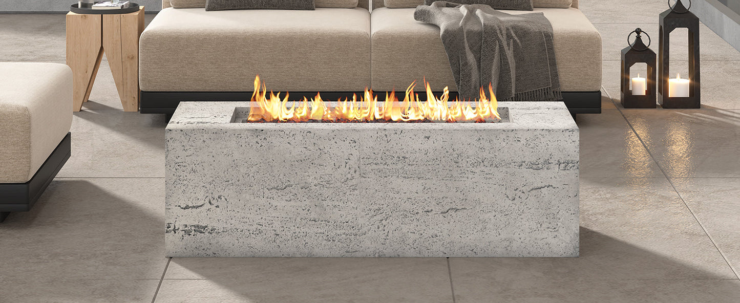 U_STYLE Outdoor Rectangular Propane Fire Pit 41.9" 40000 BTU