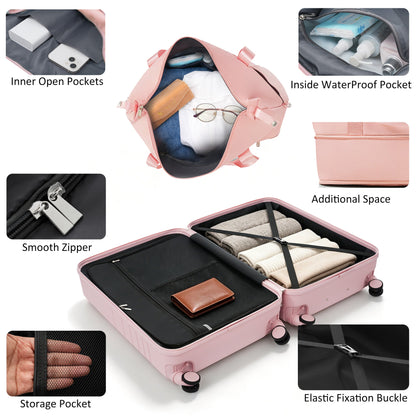 4-Piece Luggage Set with USB Charging Ports