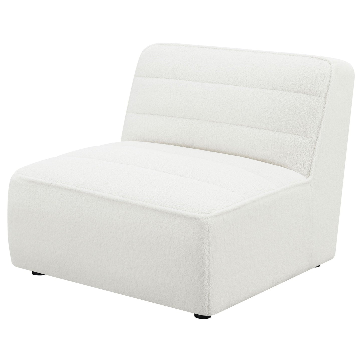 Bonnie - Upholstered Armless Chair With Channel Tufting - Ivory