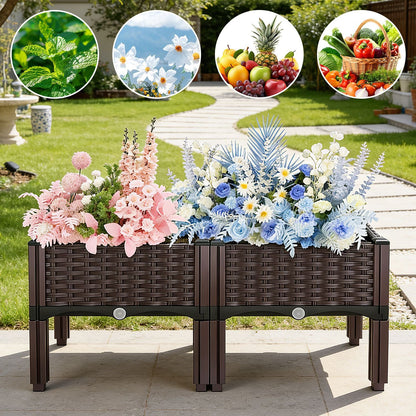 Elevated Raised Garden Bed with Self-Watering System