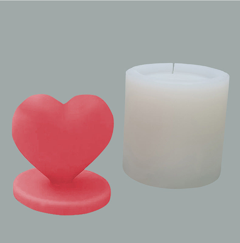 Love Aromatherapy Candle Mold Korea New Heart Shaped Valentine's Day Gifts Epoxy Silicone Mold