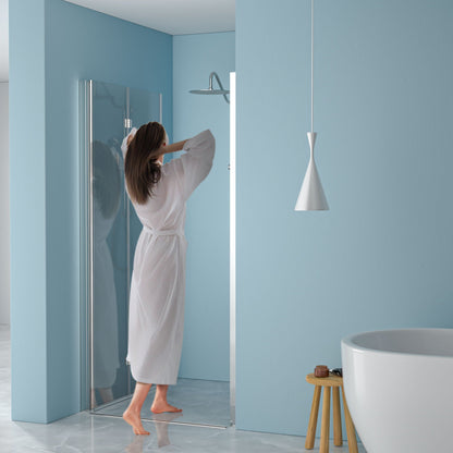 Fold Frameless Shower Door With Tempered Glass
