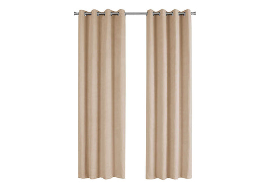 2 Pieces Set Room Darkening Curtain Panels with Grommet