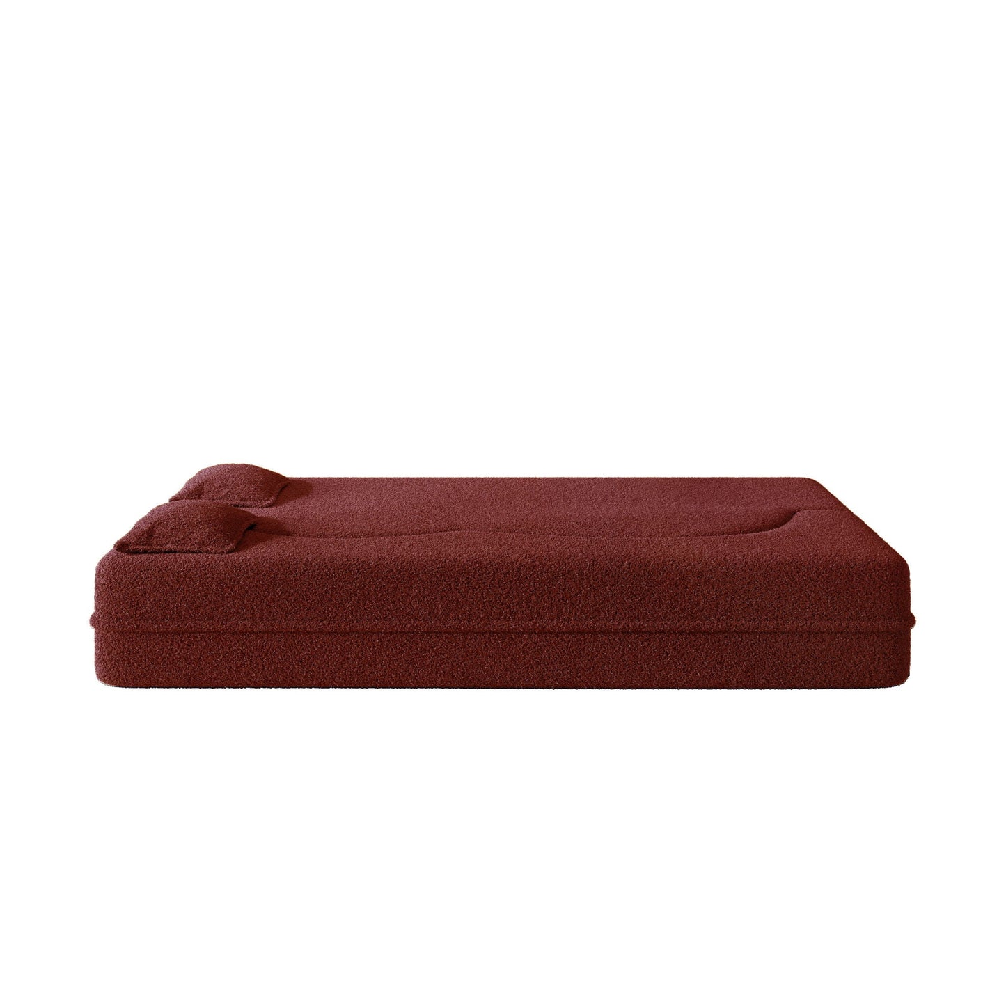 Modern Floor Sleeper Sofa Bed With 2 Pillows, Convertible Twin Size Folding Mattress For Living Room