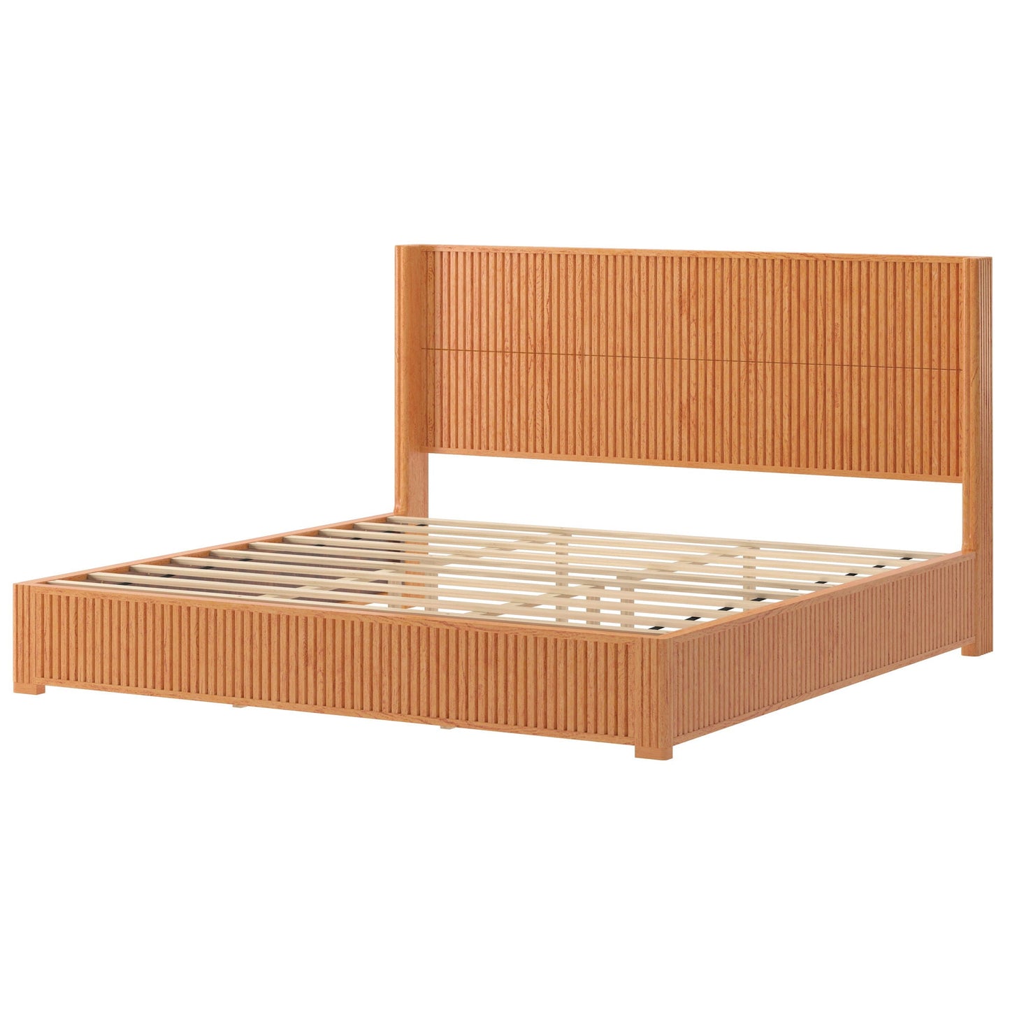 Platform Bed Frame With Headboard, Floor Standing Design