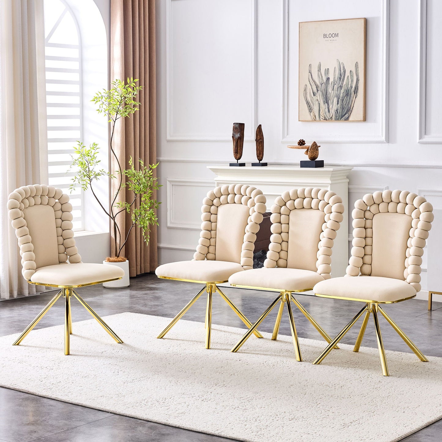 Puffy Bubble, Ball Chain Chair For Dining Room & Kitchen (Set of 2)