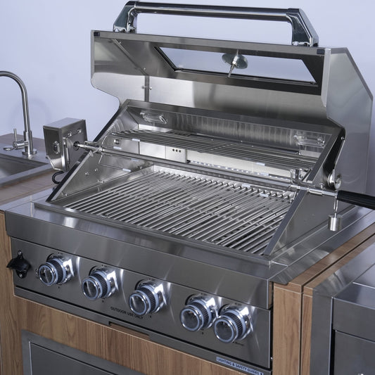 NL-4B02-W Four Burner Gas Grill, 48000 BTU Stainless Steel Built-In Grill