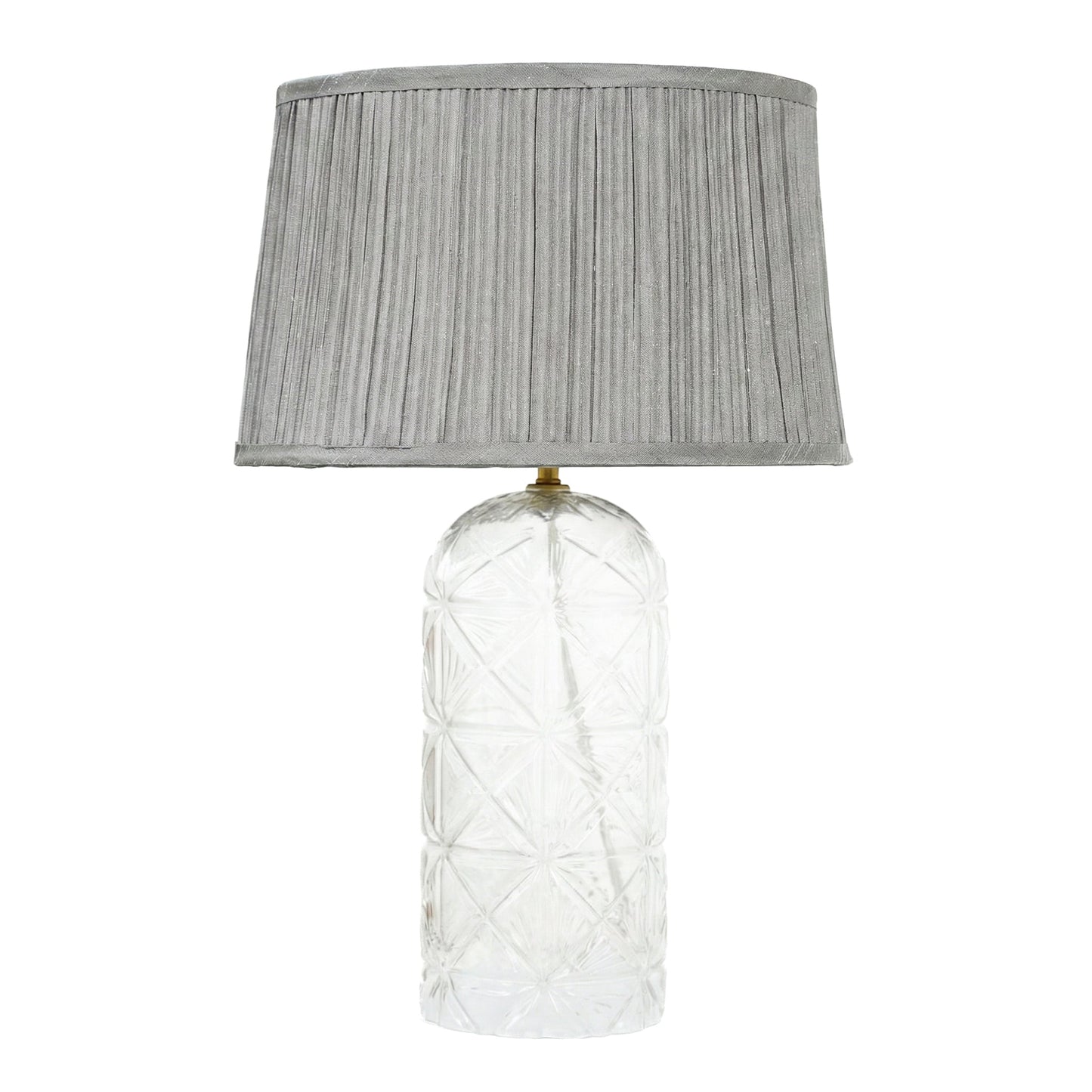 Luxora Decorative Glass Table Lamp with Gold Finish and Grey Shade