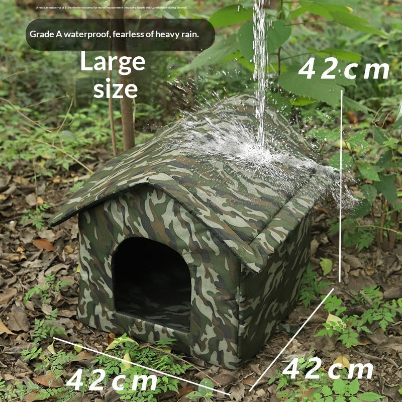 Outdoor Waterproof All-Season Closed Winter Warm Cat Shelter