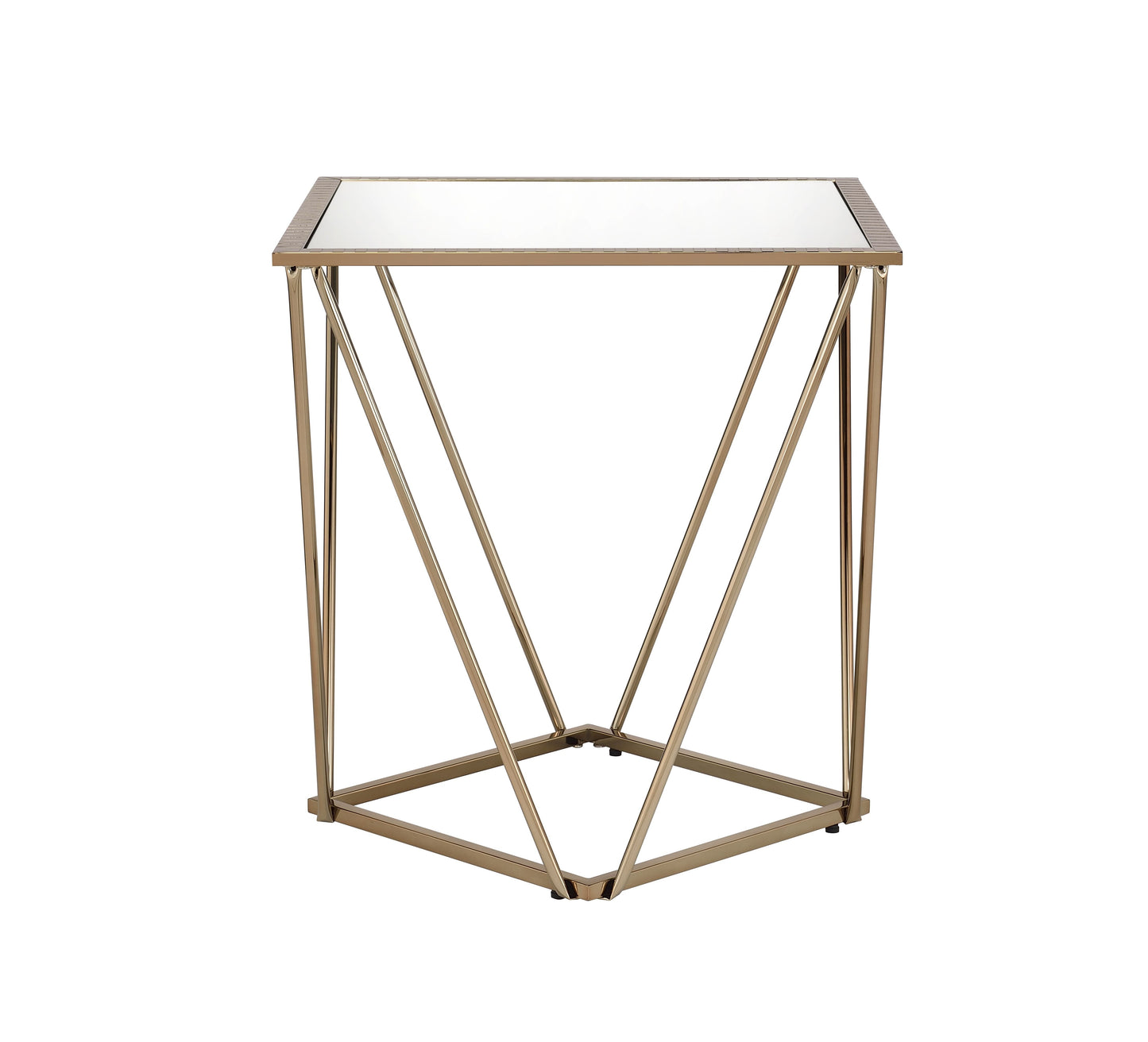 Fogya Mirrored & Champagne Table