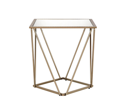 Fogya Mirrored & Champagne Table