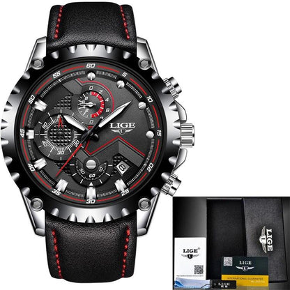 Business Elegant Men's  Watch With Chronometers Day View  Fluorescent Hands Excellent Look Unique Design Perfect Gift For Your Man