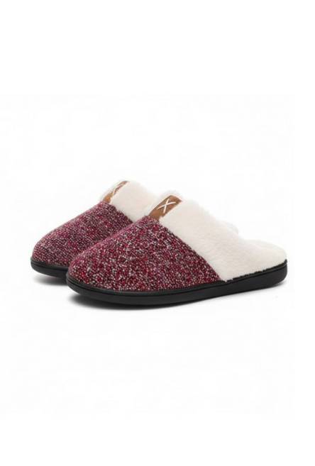 New Sparkling Purple Winter Plush Fashion Thick Bottom Warm House Slipper for Women