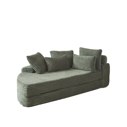 Semi Circular 2 In 1 Sofa Bed With Neck Pillow And Throw Pillows