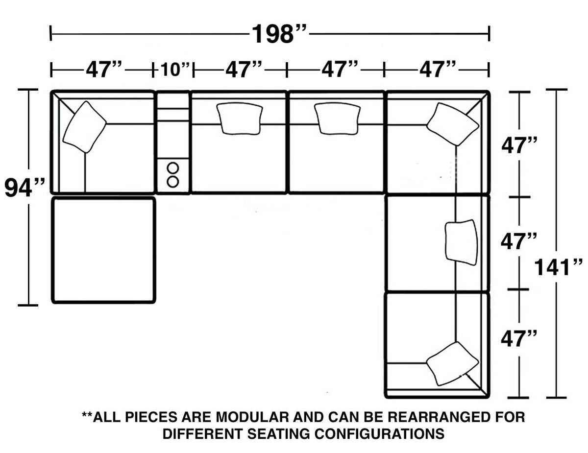 Posh - Modular Sectional And Ottoman