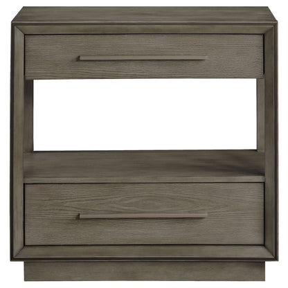 Durango 2-drawer Nightstand Bedside Table Taupe Oak