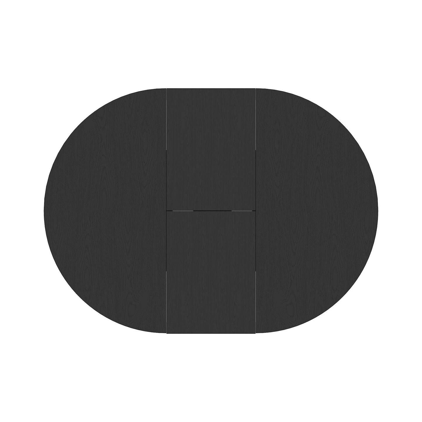 Dining Table For Farmhouse Kitchen Expandable Oval Table Top With Removable Leaf Trestle X Shaped Base - Black