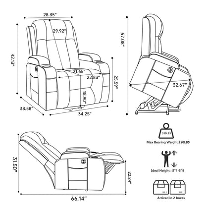 Dark Recliner with Power Lift Assistance