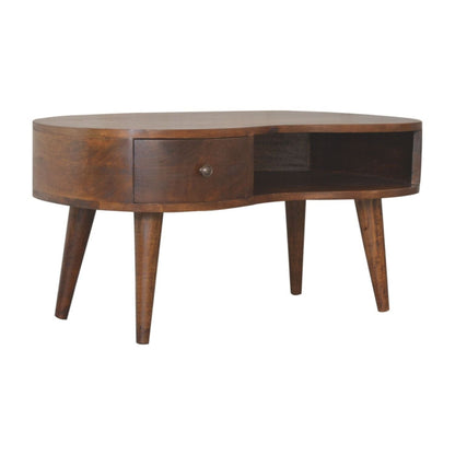 Wave Coffee Table With 1 Drawer