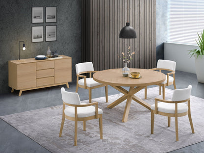 Kasem Round Dining Table - Oak