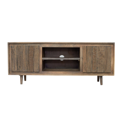 55x16x22.5" TV Cabinet With Recycled Wood 2 Door
