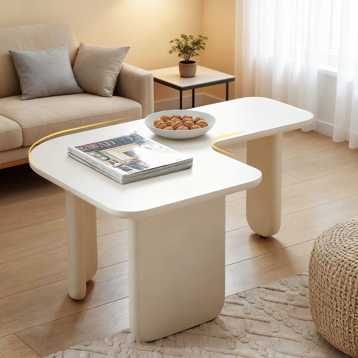 L-Shape Coffee Table For Living Room